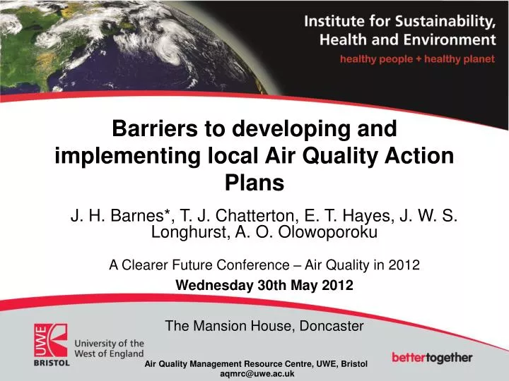 barriers to developing and implementing local air quality action plans