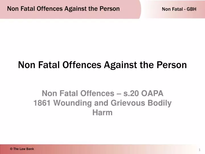 non fatal offences against the person