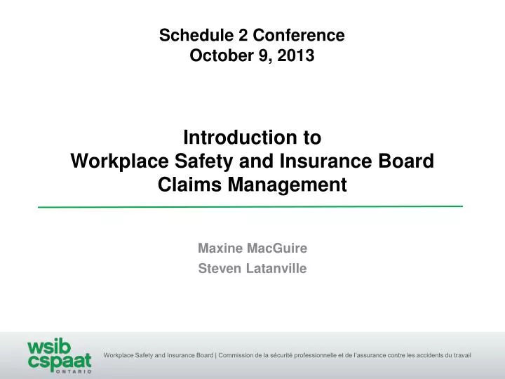 introduction to workplace safety and insurance board claims management
