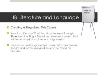 IB Literature and Language