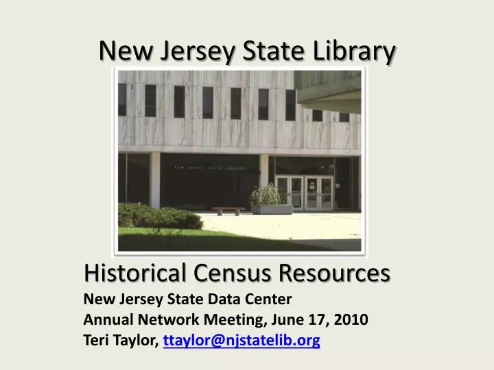 new jersey state library