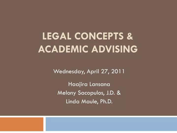 legal concepts academic advising