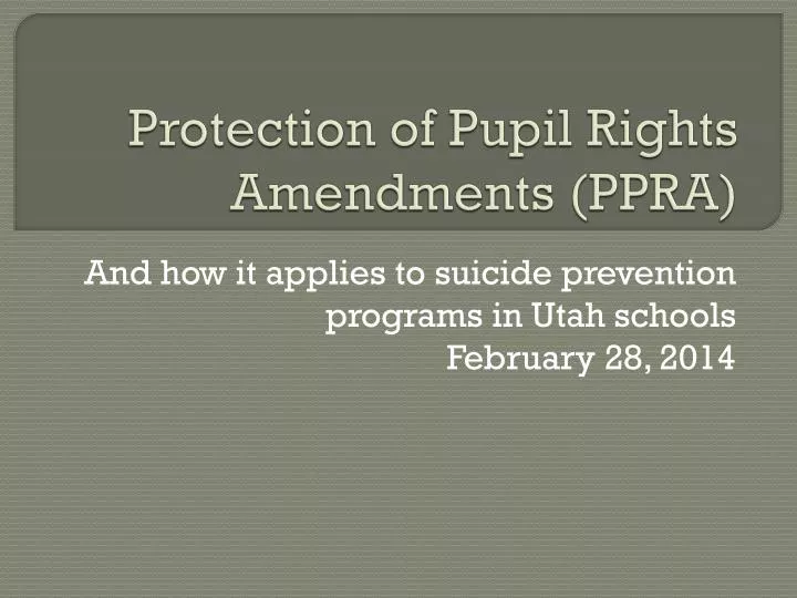 protection of pupil rights amendments ppra