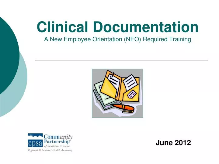 clinical documentation a new employee orientation neo required training