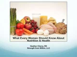 What Every Woman Should Know About Nutrition &amp; Health Heather Cherry, RD Strength from Within, LLC