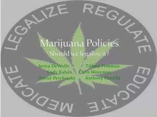 Marijuana Policies Should we legalize it?