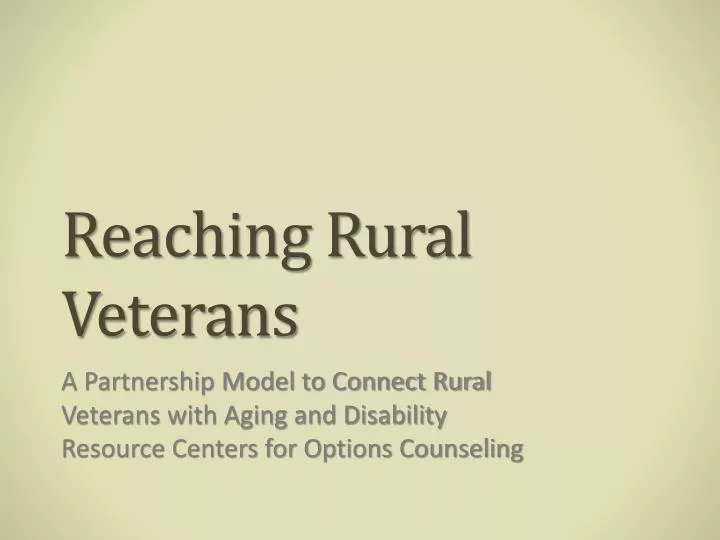 reaching rural veterans