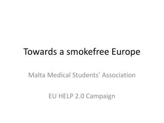 Towards a smokefree Europe