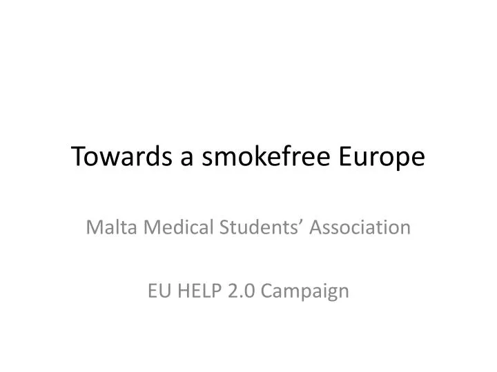 towards a smokefree europe