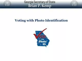 Voting with Photo Identification