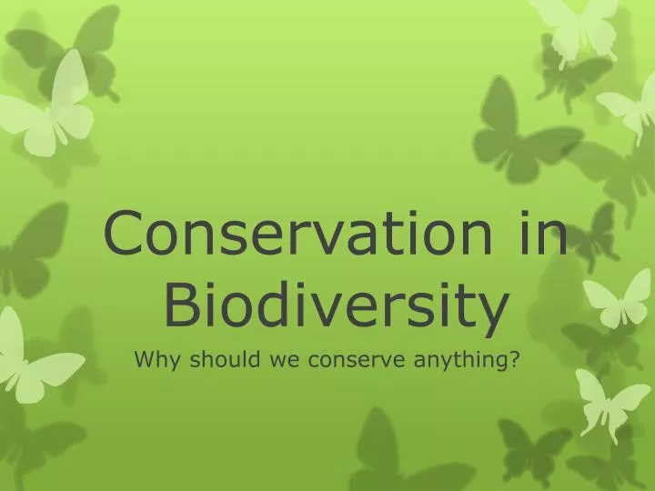 conservation in biodiversity