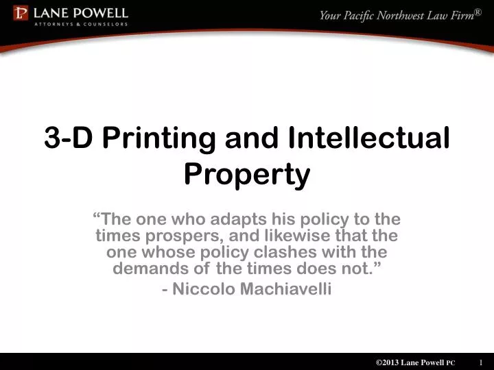 3 d printing and intellectual property