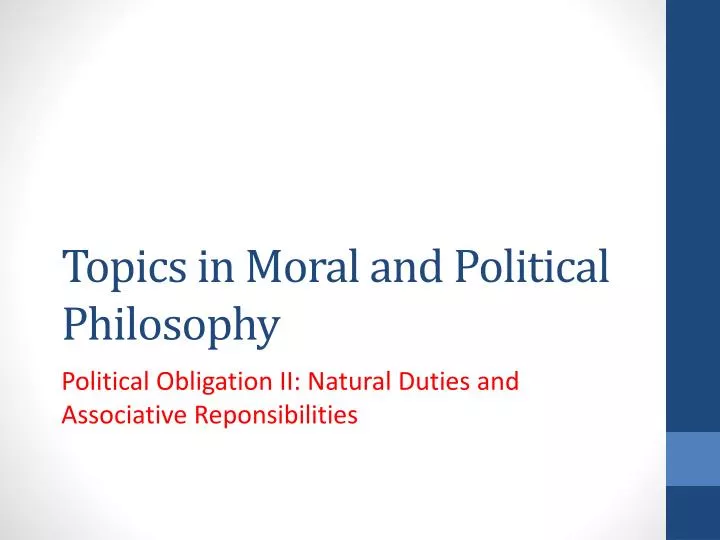 topics in moral and political philosophy