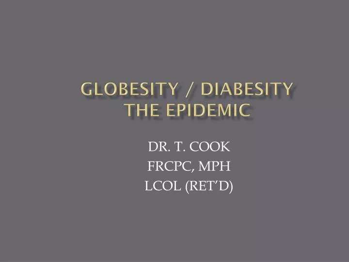 globesity diabesity the epidemic
