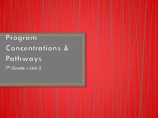 Program Concentrations &amp; Pathways