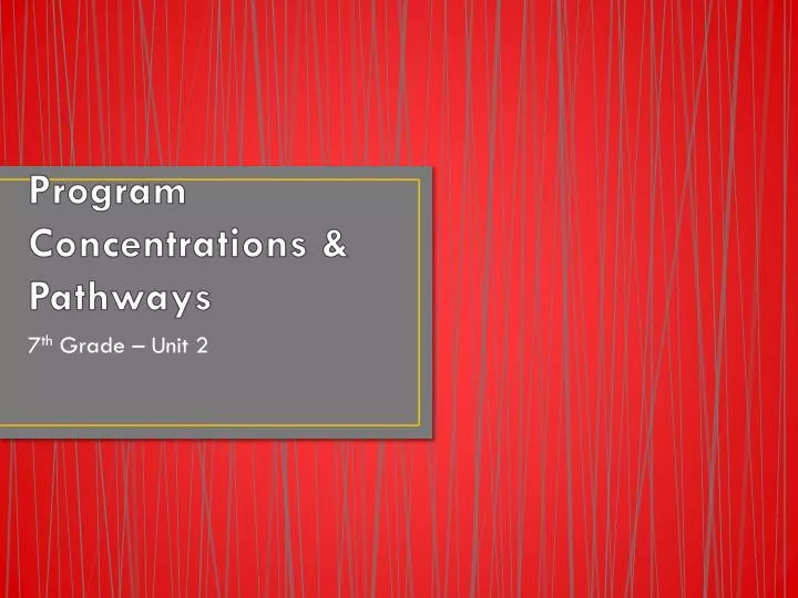 program concentrations pathways