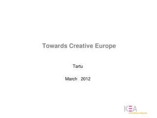 Towards Creative Europe