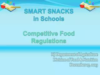SMART SNACKS in Schools Competitive Food Regulations