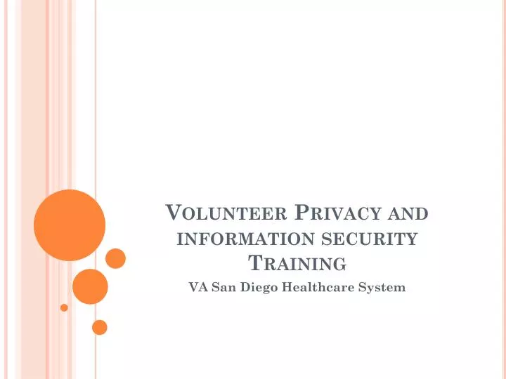 volunteer privacy and information security training