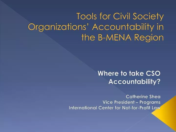 tools for civil society organizations accountability in the b mena region