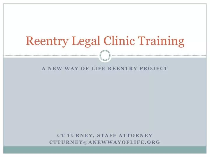 reentry legal clinic training