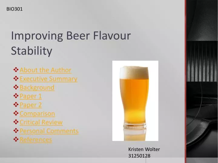 improving beer flavour stability