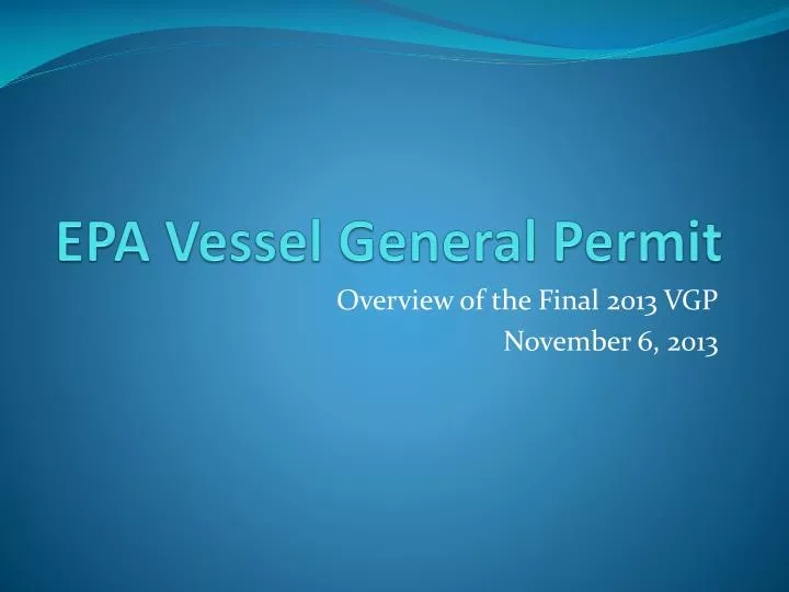 epa vessel general permit