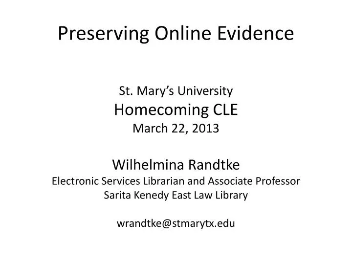 preserving online evidence