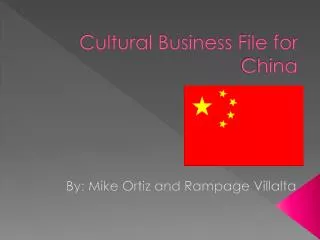 Cultural Business File for China