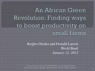 An African Green Revolution: Finding ways to boost productivity on small farms