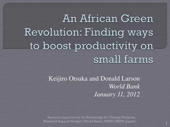 an african green revolution finding ways to boost productivity on small farms