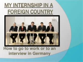 My internship in a foreign country