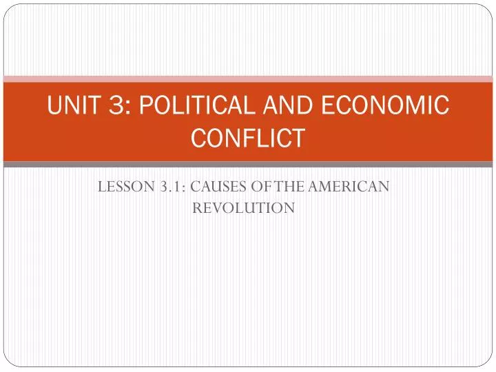 unit 3 political and economic conflict