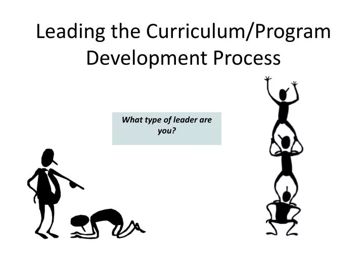 leading the curriculum program development process