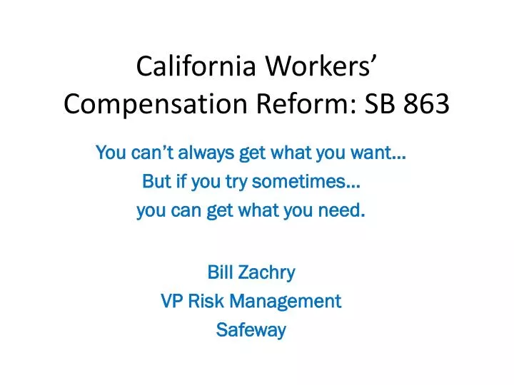 california workers compensation reform sb 863