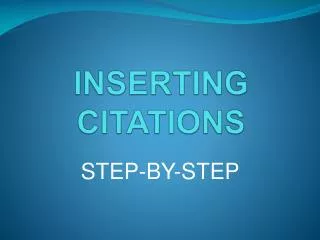 INSERTING CITATIONS