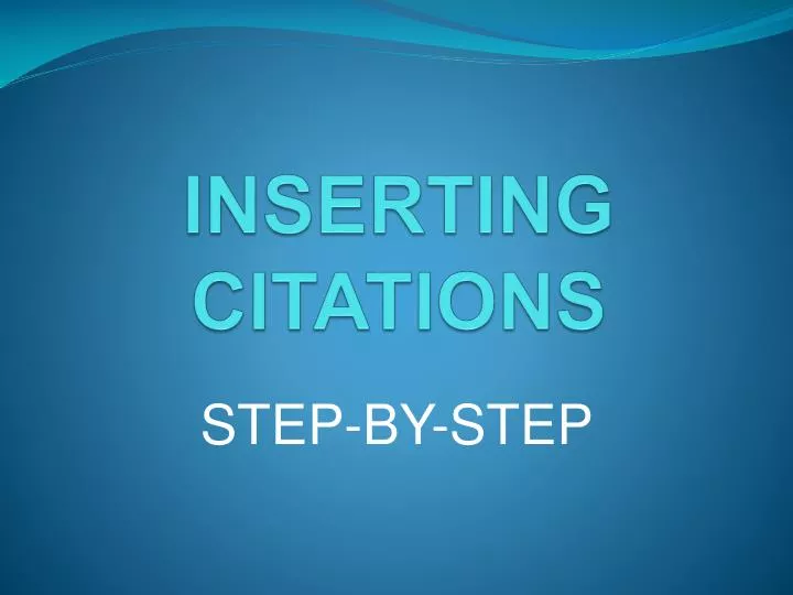 inserting citations