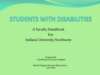 STUDENTS WITH DISABILITIES