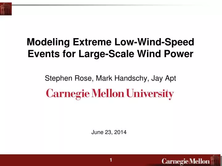 modeling extreme low wind speed events for large scale wind power