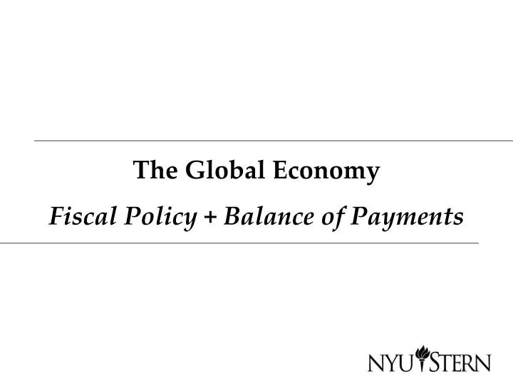 the global economy fiscal policy balance of payments