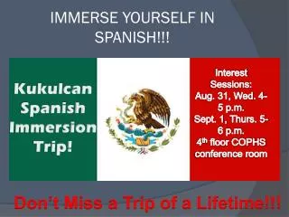 IMMERSE YOURSELF IN SPANISH!!!