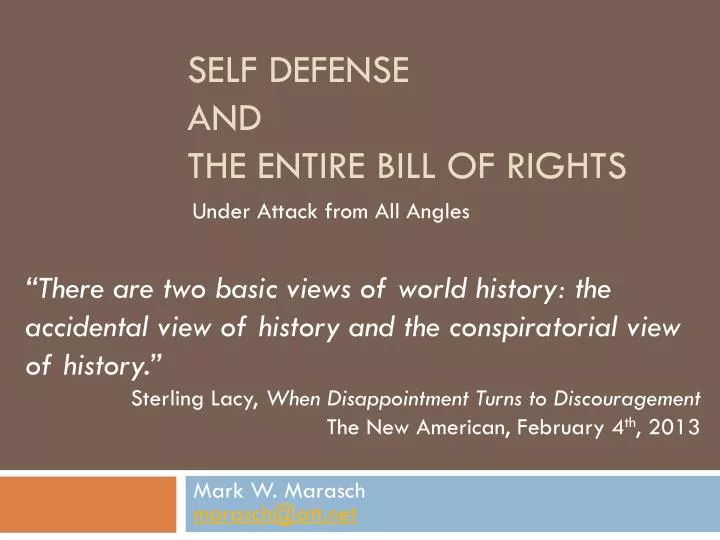 self defense and the entire bill of rights