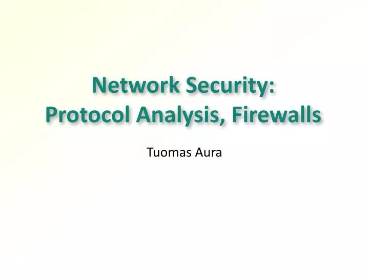 network security protocol analysis firewalls