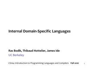 Internal Domain-Specific Languages