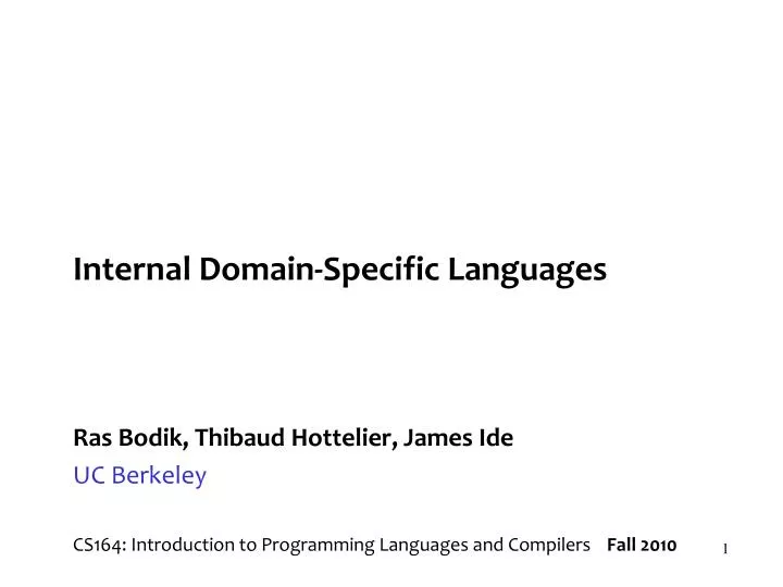 internal domain specific languages