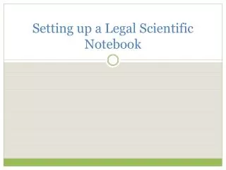 Setting up a Legal Scientific Notebook