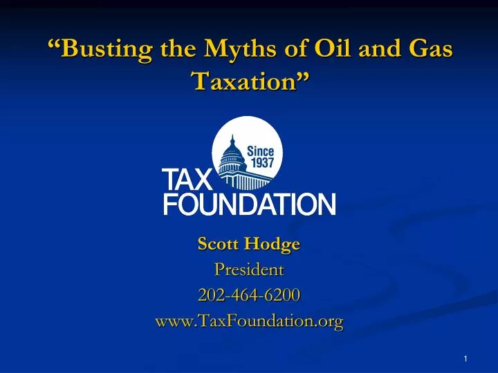 busting the myths of oil and gas taxation
