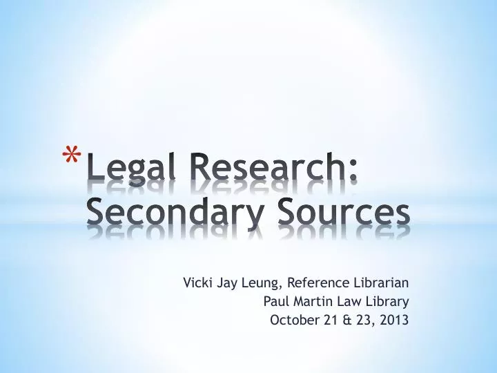legal research secondary sources