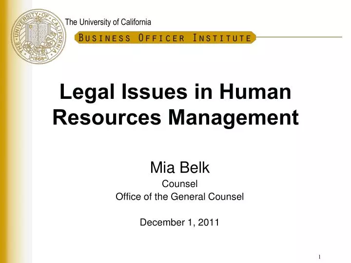 legal issues in human resources management