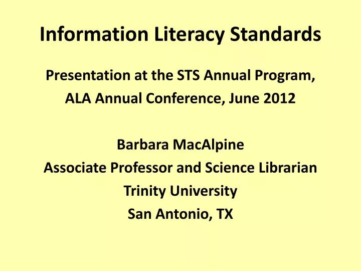 information literacy standards